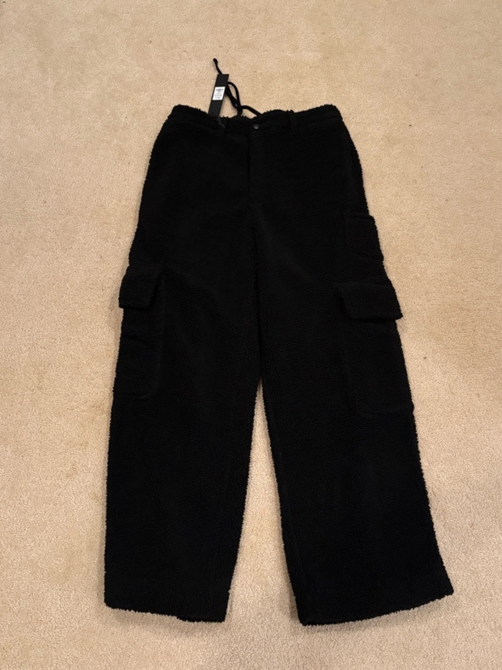 Fashion Nova Black Sherpa Cargo Pants